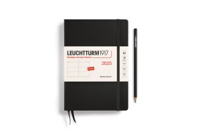 LEUCHTTURM WEEKLY PLANNER 2025 A5 HC 12 MONTHS BLACK 370768